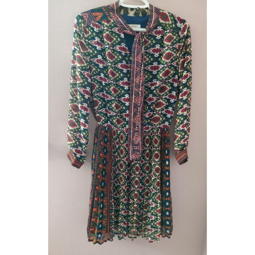 Jade Melody Tam Mixed Print Boho Preppy Mid Length Dress Size Small Vtg Style